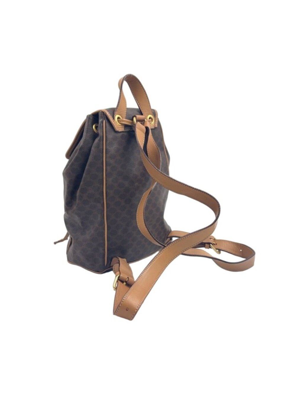 Celine Macadam Pattern Brown Backpack Gold - Picture 2 of 15